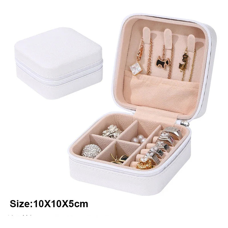 Simple Jewelry Box Wholesale Travel Portable Ring Necklace Earrings Studs Earrings Storage Box Jewelry Organizer