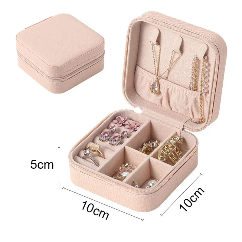 Simple Jewelry Box Wholesale Travel Portable Ring Necklace Earrings Studs Earrings Storage Box Jewelry Organizer