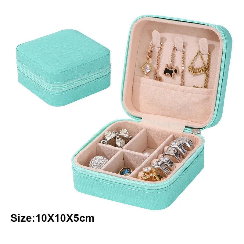 Simple Jewelry Box Wholesale Travel Portable Ring Necklace Earrings Studs Earrings Storage Box Jewelry Organizer